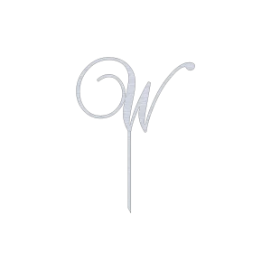 Elegant W monogram cake topper featuring a swirl script design. Crafted from high-quality aluminum with a natural finish, this topper is ideal for weddings, birthdays, and other celebrations. Its dimensions are 9.0 inches wide by 11.5 inches high, making it a striking centerpiece for any cake.